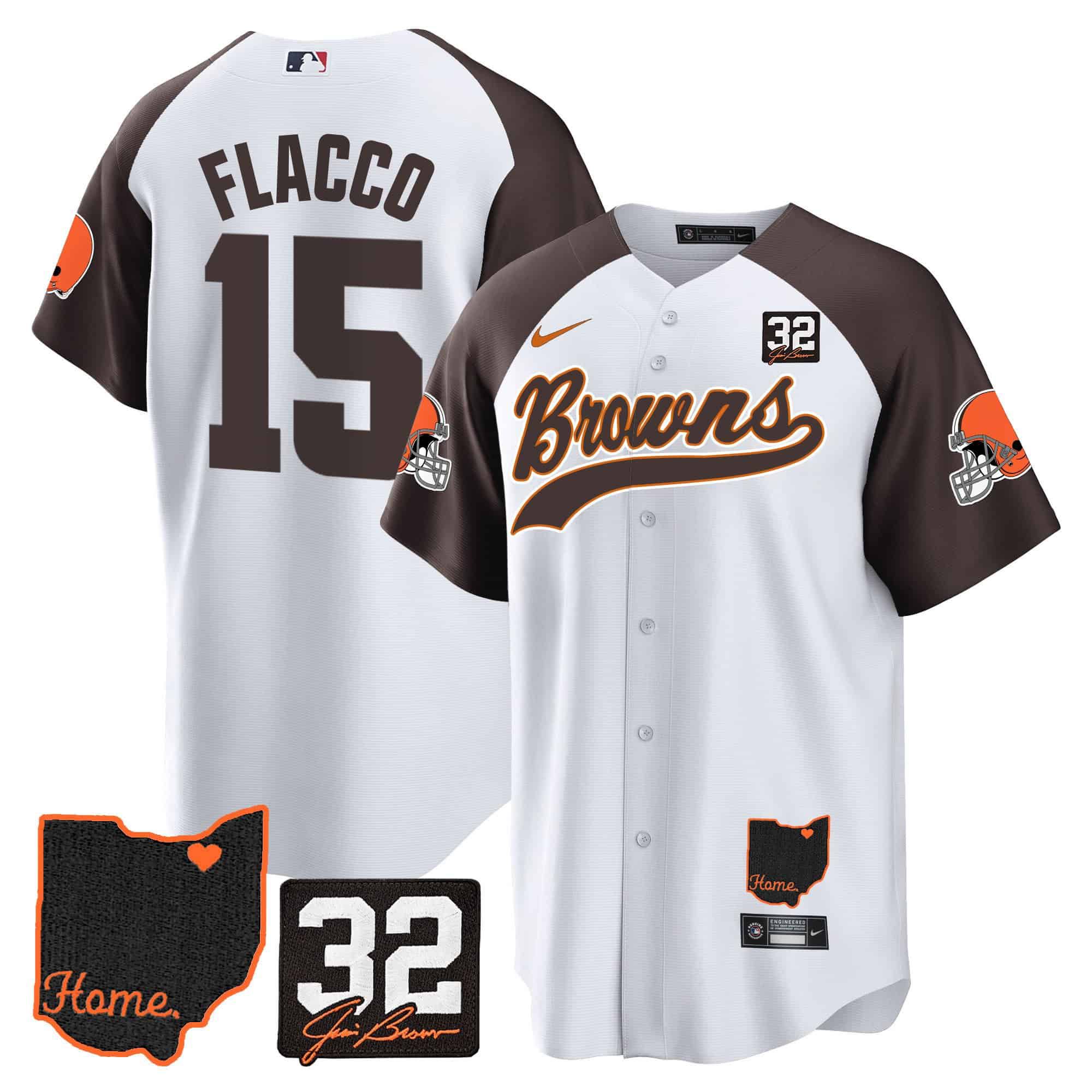 Men Cleveland Browns #15 Flacco White Memorial Home Patch Baseball 2024 Nike NFL Jersey style 1->indianapolis colts->NFL Jersey